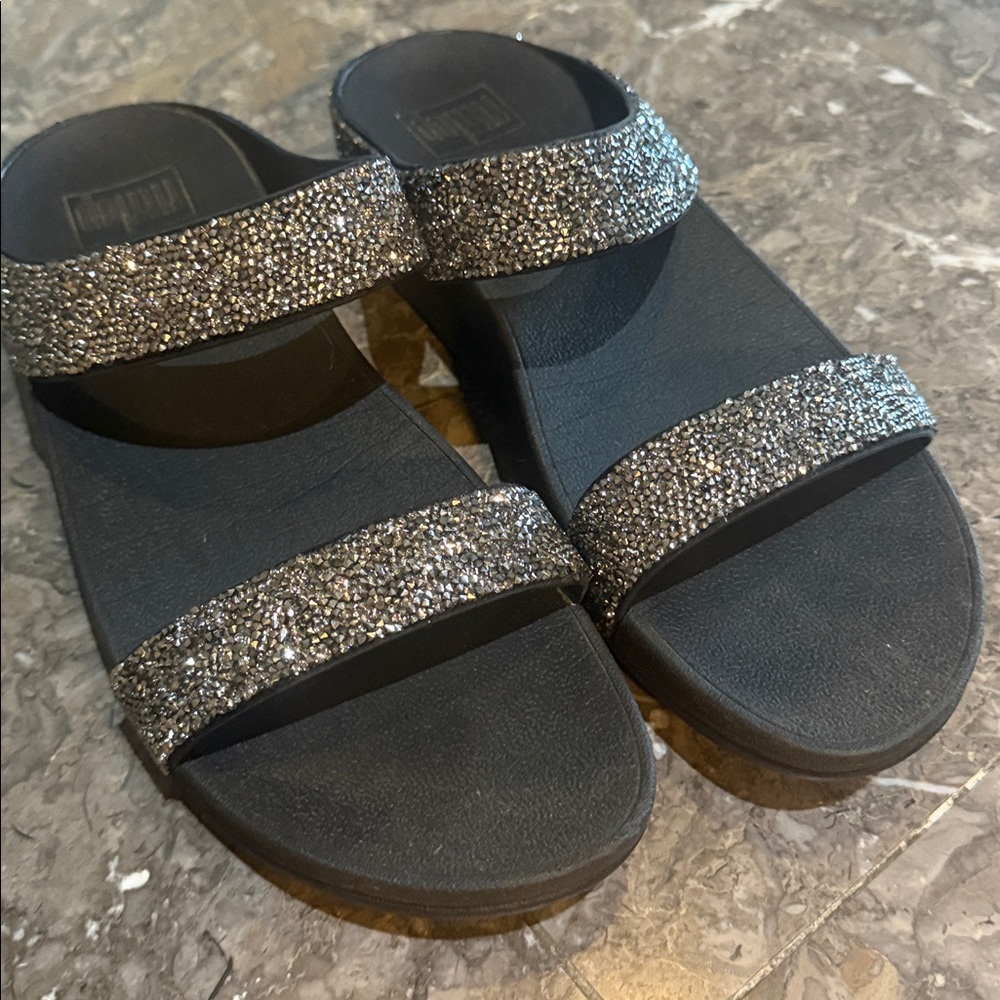 Fitflops Black and Silver Women's Sandals